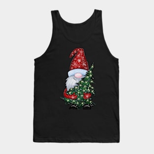 Merry Christmas Tree With Santa Sticker Tank Top